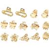 YOYEAH 14 mini fermagli per capelli sottili e medio-spessi - piccoli fermagli per capelli in metallo per donne e ragazze - Clip per capelli corti antiscivolo in oro