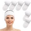 Coogime 6 fasce per capelli con chiusura in , fascia regolabile SPA, per sport, doccia, cosmetici e trucco, colore bianco