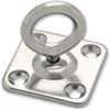 Docks gmar65 - Set di 2 anelli mobili su platino quadrata - Acciaio Inossidabile - Diametro Cablato 5 mm - Diametro interno anello 15 mm - dimensioni platino 35 x 35 mm, Grigio, Set di 2 pezzi