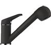SCHOCK® Rubinetto da cucina Cosmo Onyx I nero ad alta pressione con doccetta estensibile, rubinetto per lavello con funzione getto e doccia, altezza 179 mm, tubi di collegamento flessibili, 450 mm