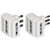 Bticino S3604D Kit Adattatore Tris, 3 Prese Bipasso, 10/16 A E Spina 16 A, Blister 90X122 Mm, Bianco & S3603D Presa Tripla, Bianco