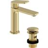 Bristan FRM ES BAS BB Frammento Eco Start Miscelatore Lavabo con Piletta Clicker, Ottone Spazzolato