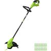 Greenworks 24V Tagliaseta Brushless Gen2 per giardini piccoli e medi, larghezza di taglio di 25 cm, include 20 lame di plastica senza batteria e caricabatterie, Verde ST2502