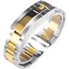 ROUHO Cinturino Acciaio Inossidabile 20mm 21mm Bracciale Metallo Ricambio Estremità Curva Argento Oro per Rolex Cosmograph Daytona