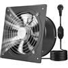 VEVOR Ventilatore di Scarico da 254 mm, Ventilatore di Sfiato a Parete ad Alta Velocità da 988 CFM con Controllo della Velocità, Basso Consumo, per Soffitta, Garage, Cantina, Officina, Cucina