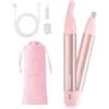 HEBECA Rasoio Elettrico Donna Portatile - 2 in 1 Tagliapeli Naso e Orecchie - Epilatore Sopracciglia Taglia peli naso Donna Corpo in metallo impermeabile (Rosa)