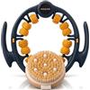 MAHLINÉ Massaggiatore anti-cellulite con spazzola a secco - Set massaggiante manuale per gambe, glutei, addome e braccia - rassodamento della pelle e drenaggio linfatico - Con sacchetto di cotone