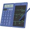 GUYUCOM Calcolatrice con tablet di scrittura e penna, a energia solare e a batterie, adatta per studenti, famiglie, uffici, blu