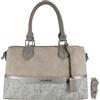 David Jones - Borsa a mano Borsone Bowling Donna Borsa di medie dimensioni | Pelle PU Camoscio Scamosciato Banda, Tote Indossato Spalla Tracolla Borsa Città Chic Elegante Moda Lavoro Ufficio Tempo