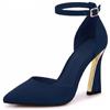 Coutgo Donne Chiuse Pizzo Dita Pompe Fibbie alla Caviglia Strap D'Orsay Tacchi Elegante Dressu Scarpe