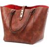 SQLP Borsa tote da donna in pelle, impermeabile, grande, capiente, adatta come borsa da viaggio