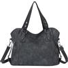 VINBAGGE Borsa da donna in pelle scamosciata, borsa a tracolla in pelle scamosciata, vintage per donne viaggi shopping lavoro - nero