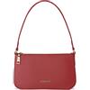 Lazarotti Bologna - Borsa a tracolla da donna in vera pelle, con scomparto laterale, 27 cm, Colore: rosso