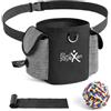 Playexen Borsa Porta Premietti per Cani Sacchetto Cane Set di Contenitore Crocchette con Sacchetti Cane Cacca Dispenser&Pallone Giocattolo per Cani&Pratica Cintura Regolabile Sacchetti per Addestramento Cane