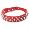 YOUALSO Collare per cani con borchie a fungo, anti-morso, con rivetti, borchie e protezione in pelle PU per cuccioli, per cani di taglia XXS, XS, piccola, media, grande, maschi, gatti, capre, rosso, taglia S