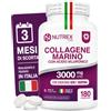 Nutrex Lab NutrexLab Collagene Marino e Acido Ialuronico 3000mg Alto Dosaggio 180 cpr | 3 Mesi Fornitura - Capelli, Pelle, Unghie - Con Coenzima Q10, Vitamina C, Zinco e Biotina - Collagene Tipo I, Made in Italy