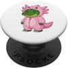 Crocodile In an Axolotl Costume Kawaii D Costume da coccodrillo in Axolotl per bambine Axolotl PopSockets PopGrip Adesivo