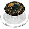 Solarpunk Clean Energy Aquarium Designs Art Nouveau Betta Pesce Raggi Sole Foglie PopSockets PopGrip per MagSafe