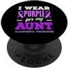 Alzheimer's Awareness Purple Ribbon Appa Indosso il viola per la consapevolezza dell'Alzheimer di mia zia PopSockets PopGrip Adesivo