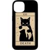 Death Tarot Card Black Cat Witchy Hallow Custodia per iPhone 13 Tarocchi Gatto Nero Morte Stregoneria Halloween Gatto Tarocchi