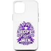 Hope Through Alzheimers Awareness Custodia per iPhone 12/12 Pro Hope Fight Win Memory Support Alzheimer Consapevolezza Viola