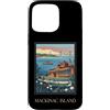 Mackinac Island Travel Art Studio Custodia per iPhone 15 Pro Max Mackinac Island Michigan Grandi Laghi Vintage Retro Art