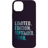 Birthday Gift Limited Edition September Custodia per iPhone 14 Plus Edizione Limitata Settembre 2008 Retro Vintage 2008