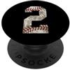 Baseball Distressed Tees designsanddesig Maglia da giocatore di baseball numero 2 palla invecchiata PopSockets PopGrip Adesivo