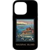 Mackinac Island Travel Art Studio Custodia per iPhone 14 Pro Max Mackinac Island Michigan Grandi Laghi Vintage Retro Art