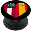 Spain Heritage Apparel Georgia e Spain United in Roots Cuore di Bandiera PopSockets PopGrip Adesivo