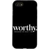 Lightblessed Regali Cristiani Uomo Donna Custodia per iPhone SE (2020) / 7/8 Degno Perche Lui Lo Dice Fede Cristiana Minimalista