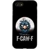 Black Crazy Crow Gothic Moon Halloween A Custodia per iPhone SE (2020) / 7/8 F-Caw-F Corvo Nero Uccello Nero Divertente Corvo F-Caw-F