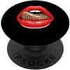 Red Lips Leopard Tongue Retro Fashion Gr Stile vintage con stampa animalier e labbra rosse PopSockets PopGrip Adesivo