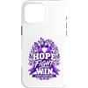 Hope Through Alzheimers Awareness Custodia per iPhone 16 Pro Max Hope Fight Win Memory Support Alzheimer Consapevolezza Viola