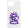 Hope Through Alzheimers Awareness Custodia per iPhone 14 Plus Hope Fight Win Memory Support Alzheimer Consapevolezza Viola