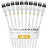 StarTech Cavo Ethernet Cat6A Ultra Slim Bianco 30cm, Snagless, FTP, Rame Puro, Patch di Rete RJ45 Ultra Sottile 34 AWG, Testati Singolarmente, Confezione da 10