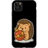 hedgehog ornament cute winter christmas Custodia per iPhone 11 Pro Max Riccio con ornamento