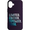 Birthday Gift Limited Edition September Custodia per iPhone 16 Plus Edizione Limitata Settembre 2008 Retro Vintage 2008