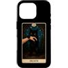 Death Tarot Card Black Cat Witchy Hallow Custodia per iPhone 16 Pro Tarocchi Gatto Nero Morte Gatto Strega Gothic Tarocchi Arte
