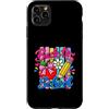 Happy Pencil Club Custodia per iPhone 11 Pro Max Carino ritorno a scuola Apple zaino libri matite forniture