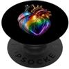 LGBTQ+ Spectrum Dark Aesthetic Apparel Progress Pride, cuore anatomico incluso, arte oscura LGBTQ PopSockets PopGrip Adesivo
