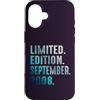 Birthday Gift Limited Edition September Custodia per iPhone 16 Edizione Limitata Settembre 2008 Retro Vintage 2008