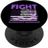 Alzheimer's Awareness Purple Ribbon Appa Combattere la consapevolezza dell'Alzheimer bandiera USA nastro viola PopSockets PopGrip Adesivo