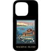 Mackinac Island Travel Art Studio Custodia per iPhone 15 Pro Mackinac Island Michigan Grandi Laghi Vintage Retro Art