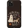 Cute Ghost Halloween Custodia per iPhone 11 Pro Max Divertente Halloween Dog Walk Ghost Pumpkin Boo