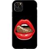 Red Lips Leopard Tongue Retro Fashion Gr Custodia per iPhone 11 Pro Max Stile vintage con stampa animalier e labbra rosse