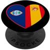 Spain Heritage Apparel Guam e Spain United in Roots Cuore di Bandiera PopSockets PopGrip Adesivo