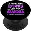 Alzheimer's Awareness Purple Ribbon Appa Indosso il viola per la consapevolezza dell'Alzheimer di mia nonna PopSockets PopGrip Adesivo