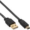 InLine 21463 Cavo USB 2.0, Piatto, Type-A Maschio a Type Mini-B Maschio, 5Pol, 2 m, Nero