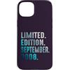 Birthday Gift Limited Edition September Custodia per iPhone 15 Plus Edizione Limitata Settembre 2008 Retro Vintage 2008